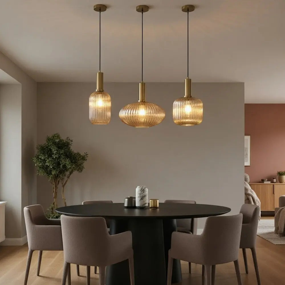 Chromeaura – Retro Glass Wave Pendant Light