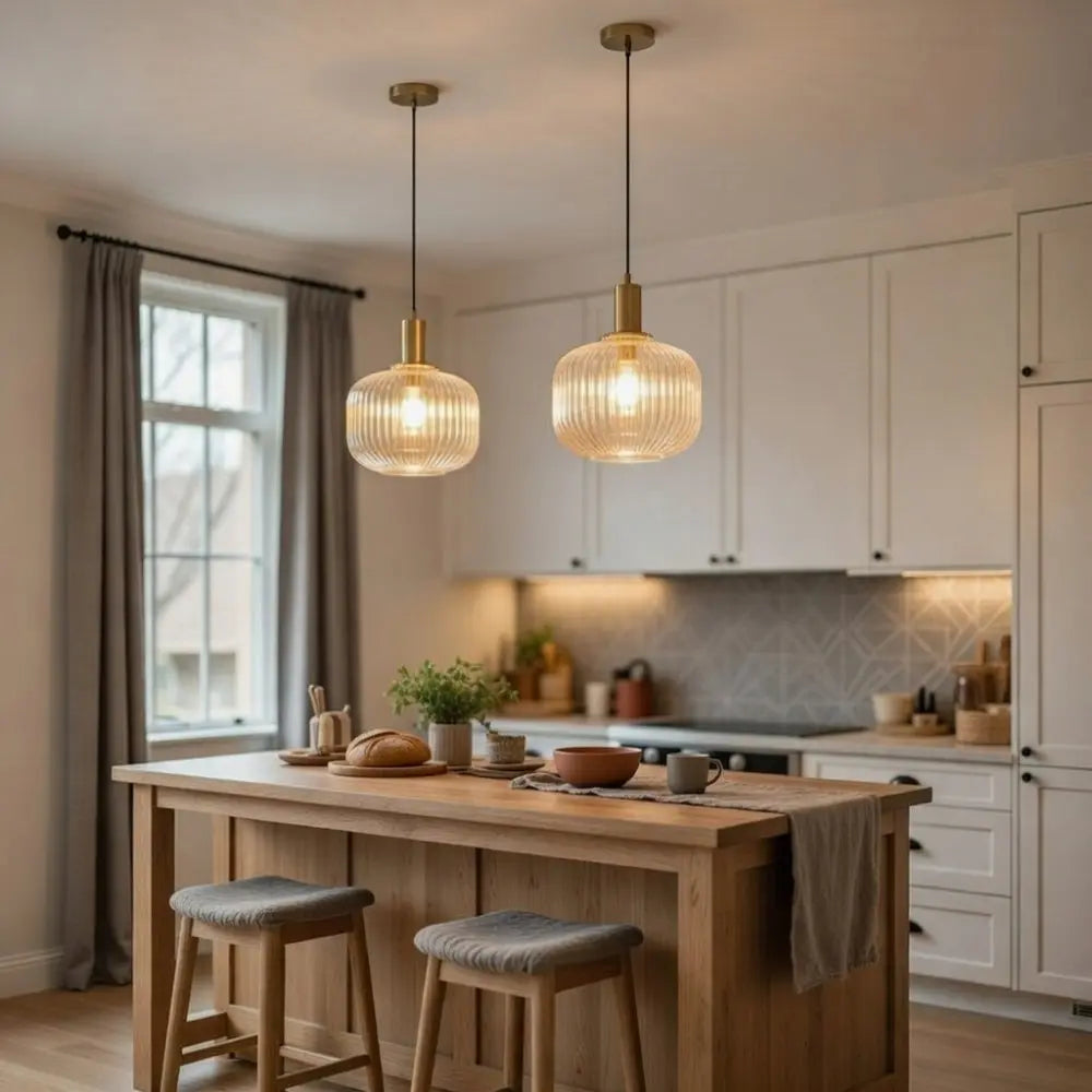 Chromeaura – Retro Glass Wave Pendant Light