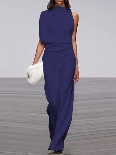Alix - One-Shoulder Jumpsuit met Wijde Pijpen