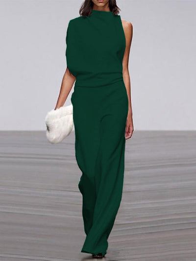 Alix - One-Shoulder Jumpsuit met Wijde Pijpen