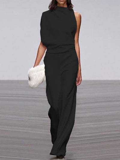 Alix - One-Shoulder Jumpsuit met Wijde Pijpen