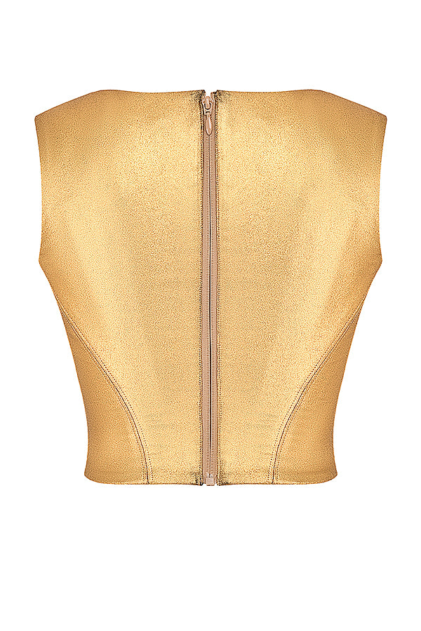 Helviora - Luxurious Gold Corset Top