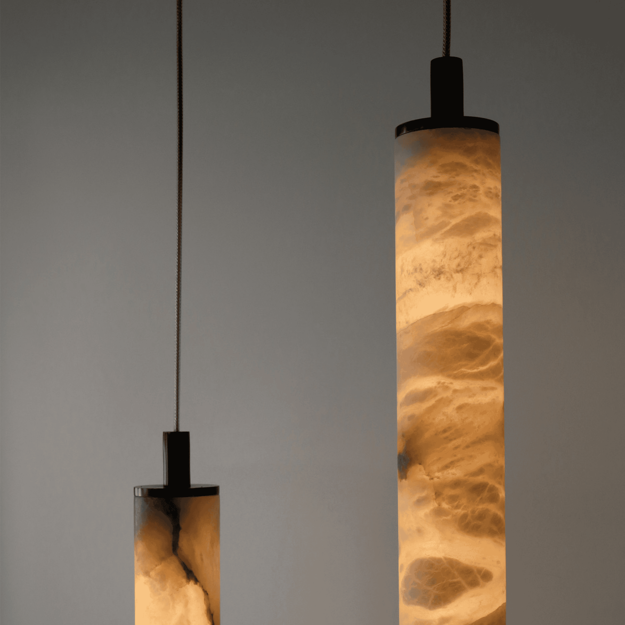 Baskorin – Black Stone Cylinder Pendant Lamp