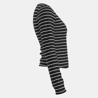 Lyra | Gestreepte Henley Top met Lange Mouwen