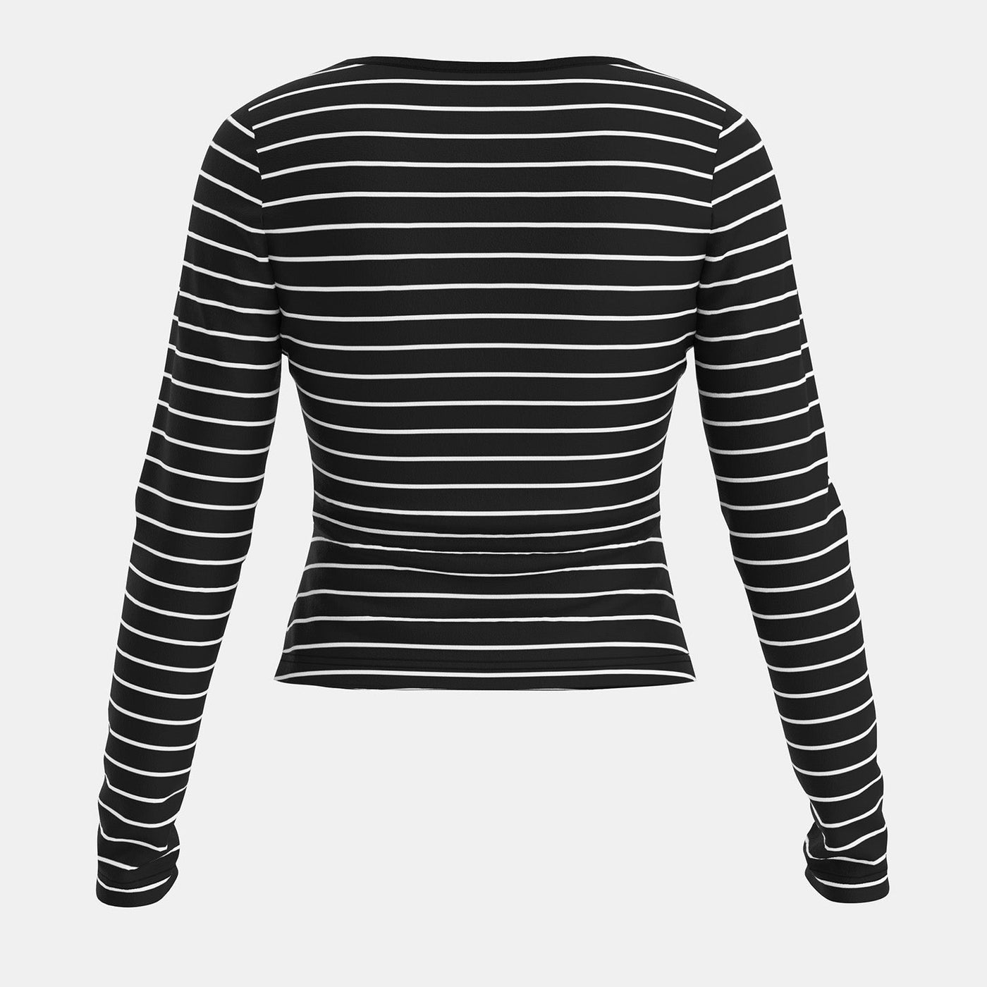Lyra | Gestreepte Henley Top met Lange Mouwen