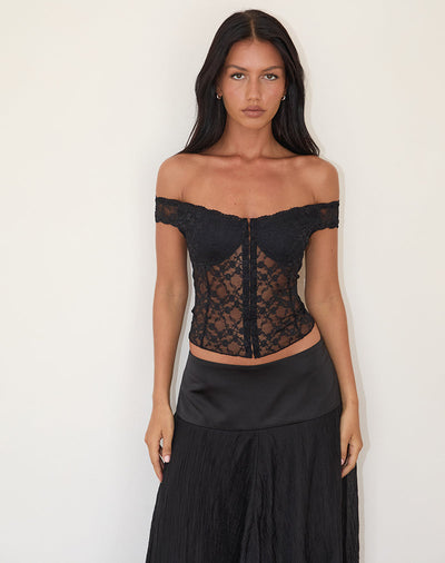 Helisanne - Sensual Lace Off-Shoulder Corset Top