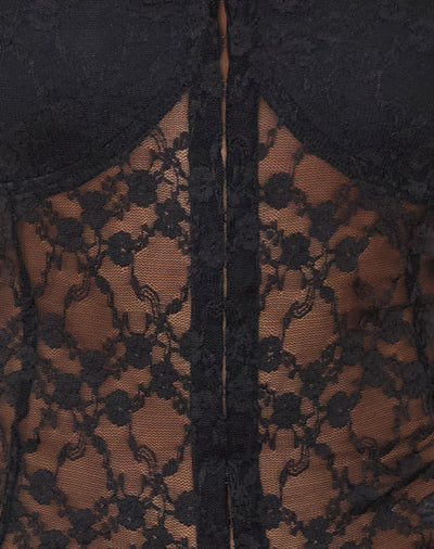 Helisanne - Sensual Lace Off-Shoulder Corset Top