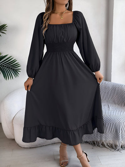 Hoge taille bruidsmeisjesjurk met ruches voor vrouwen | Perfect voor lente/zomer