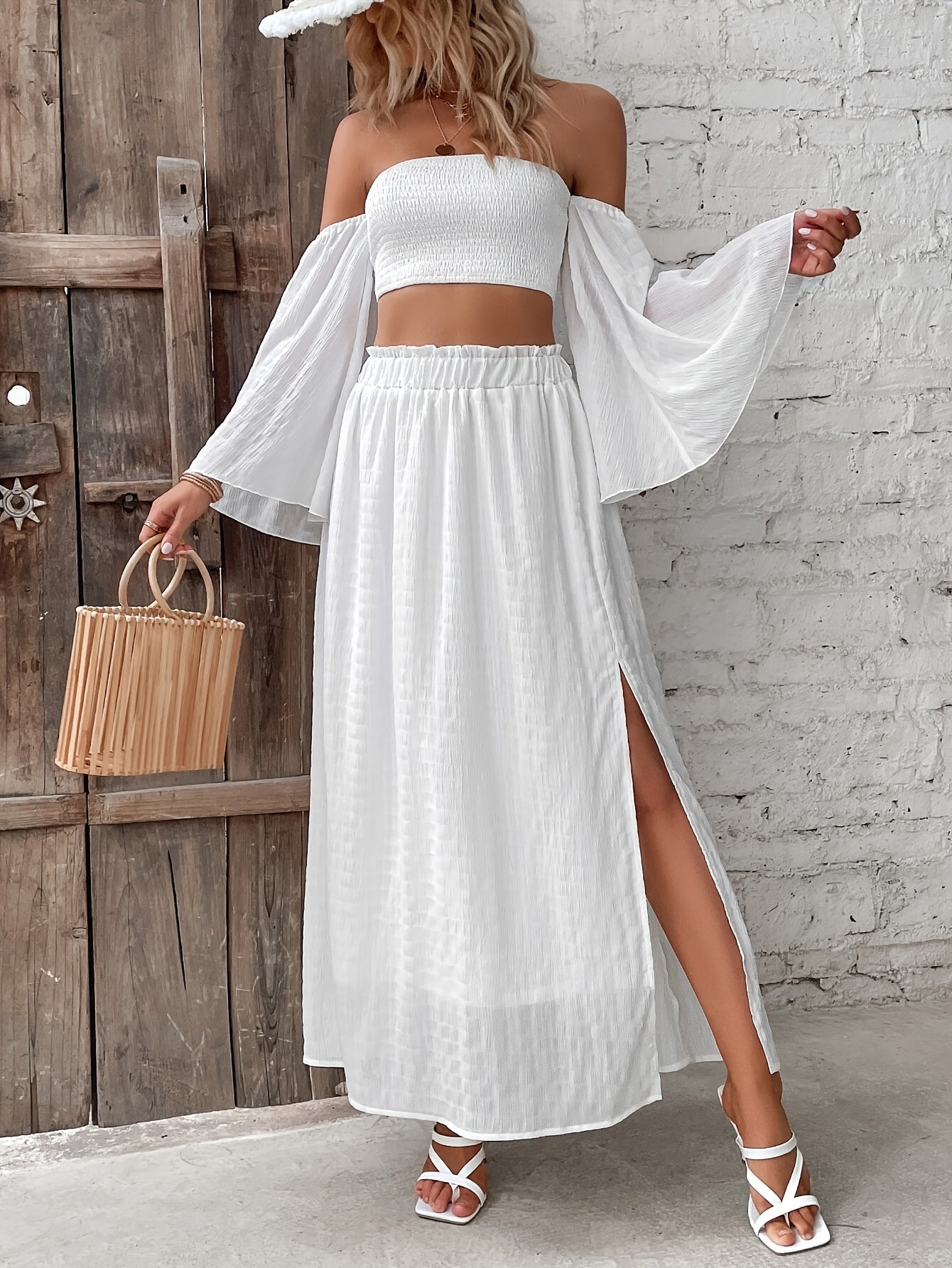 Madison | Elegant Off-the-Shoulder Set with Floating Sleeves 