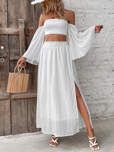 Madison | Elegant Off-the-Shoulder Set with Floating Sleeves 