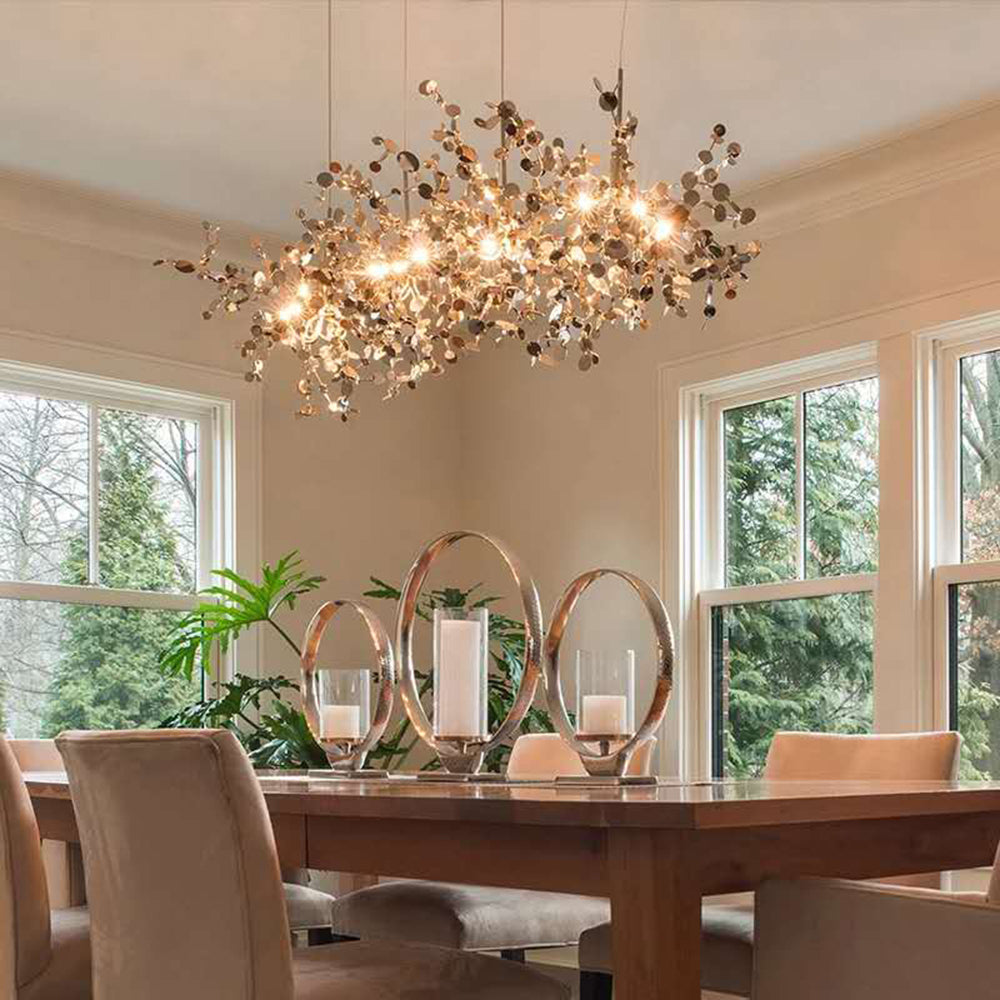 Durelia – Modern LED Chandelier with Gold and Silver Accents