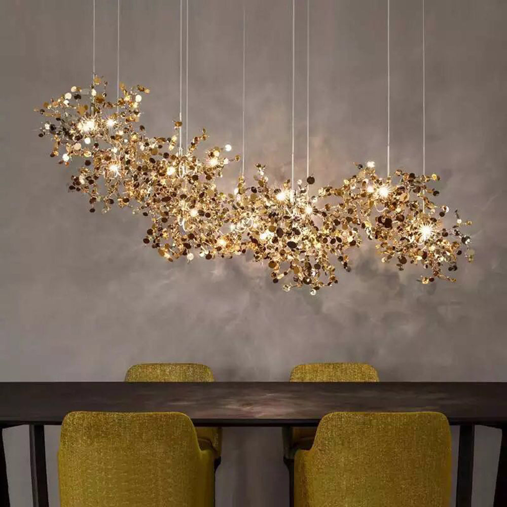 Durelia – Modern LED Chandelier with Gold and Silver Accents