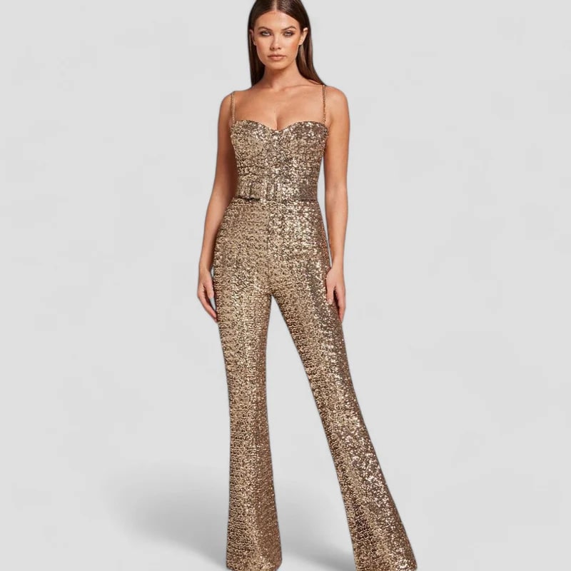 Mara - Elegant Gouden Jumpsuit Voor Speciale Gelegenheden