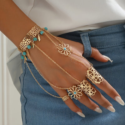 Marley | Vintage Bohemian Handjuweel met Ringen en Armband