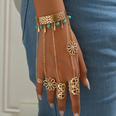 Marley | Vintage Bohemian Handjuweel met Ringen en Armband