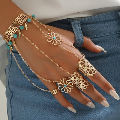 Marley | Vintage Bohemian Handjuweel met Ringen en Armband
