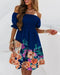 Matilda | Schattige Off-Shoulder Midi Jurk met Fleurige Print