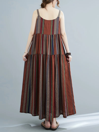 Melissa | Gestreepte Maxi Jurk voor een Boho Zomerlook