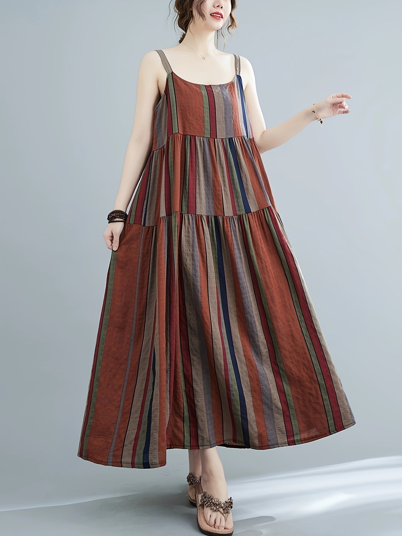 Melissa | Gestreepte Maxi Jurk voor een Boho Zomerlook
