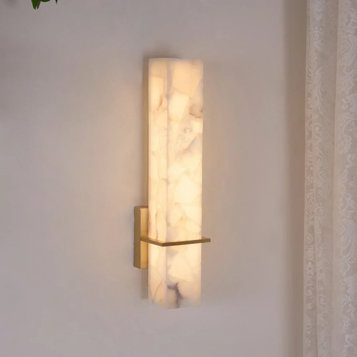 Almoran - Alabaster Brass LED Wall Lamp