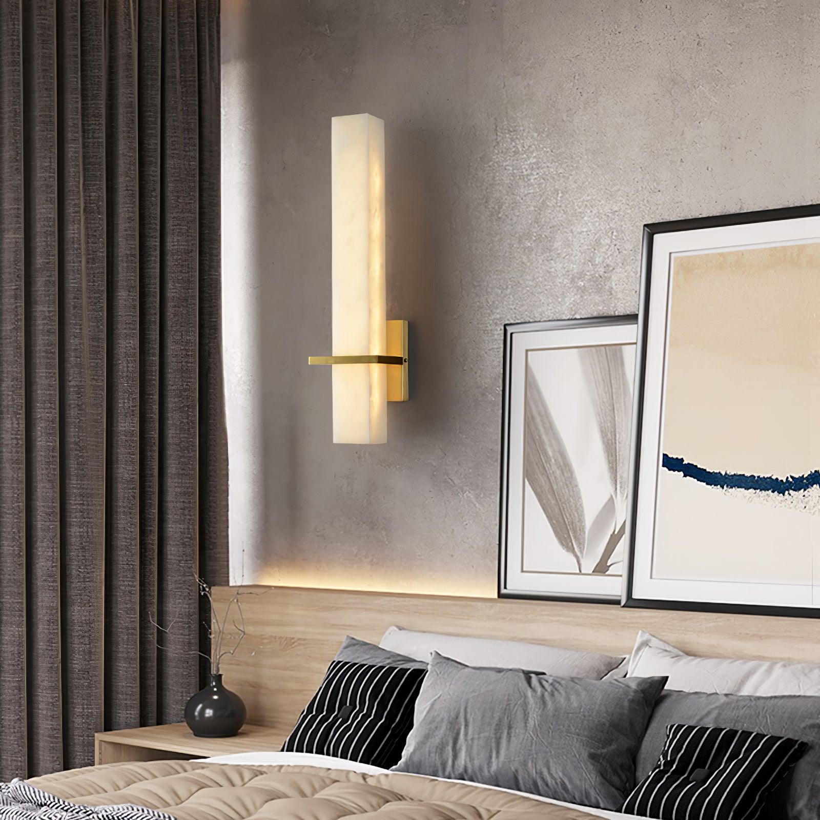 Almoran - Alabaster Brass LED Wall Lamp