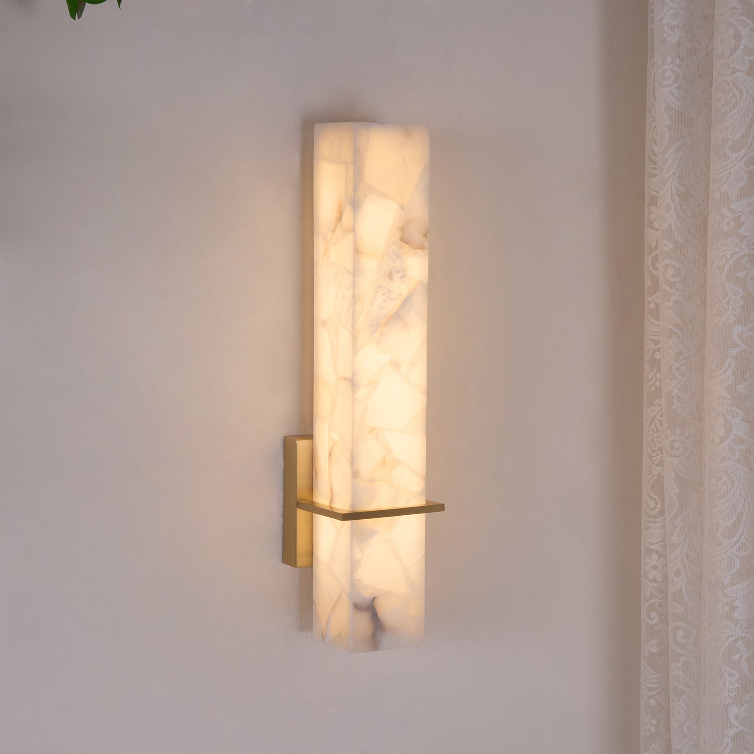 Almoran - Alabaster Brass LED Wall Lamp
