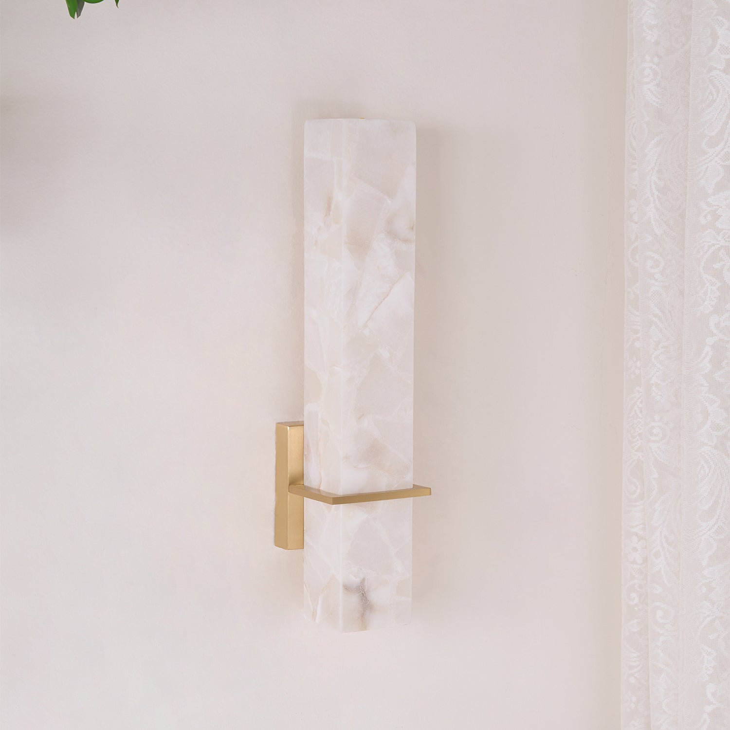 Almoran - Alabaster Brass LED Wall Lamp