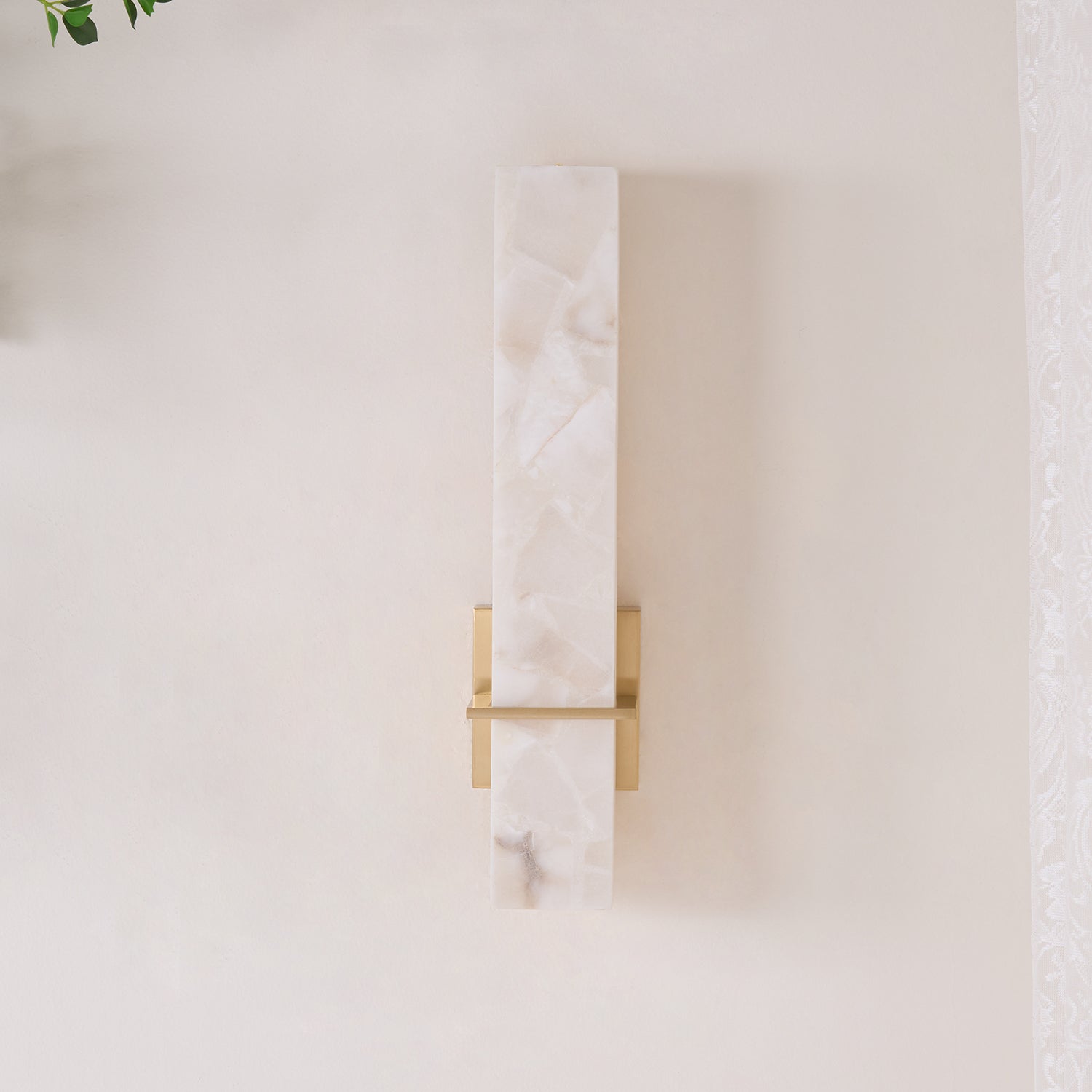 Almoran - Alabaster Brass LED Wall Lamp