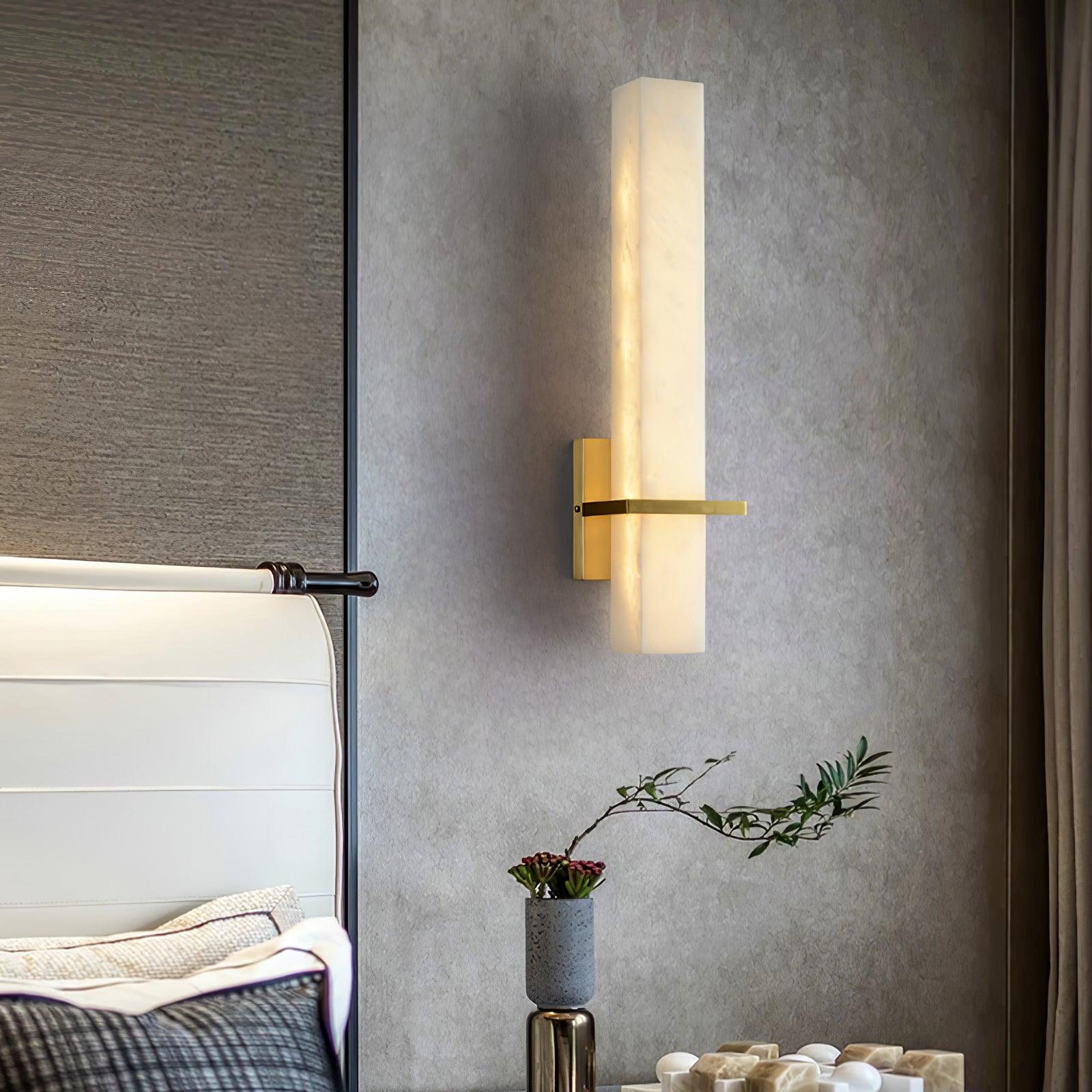 Almoran - Alabaster Brass LED Wall Lamp