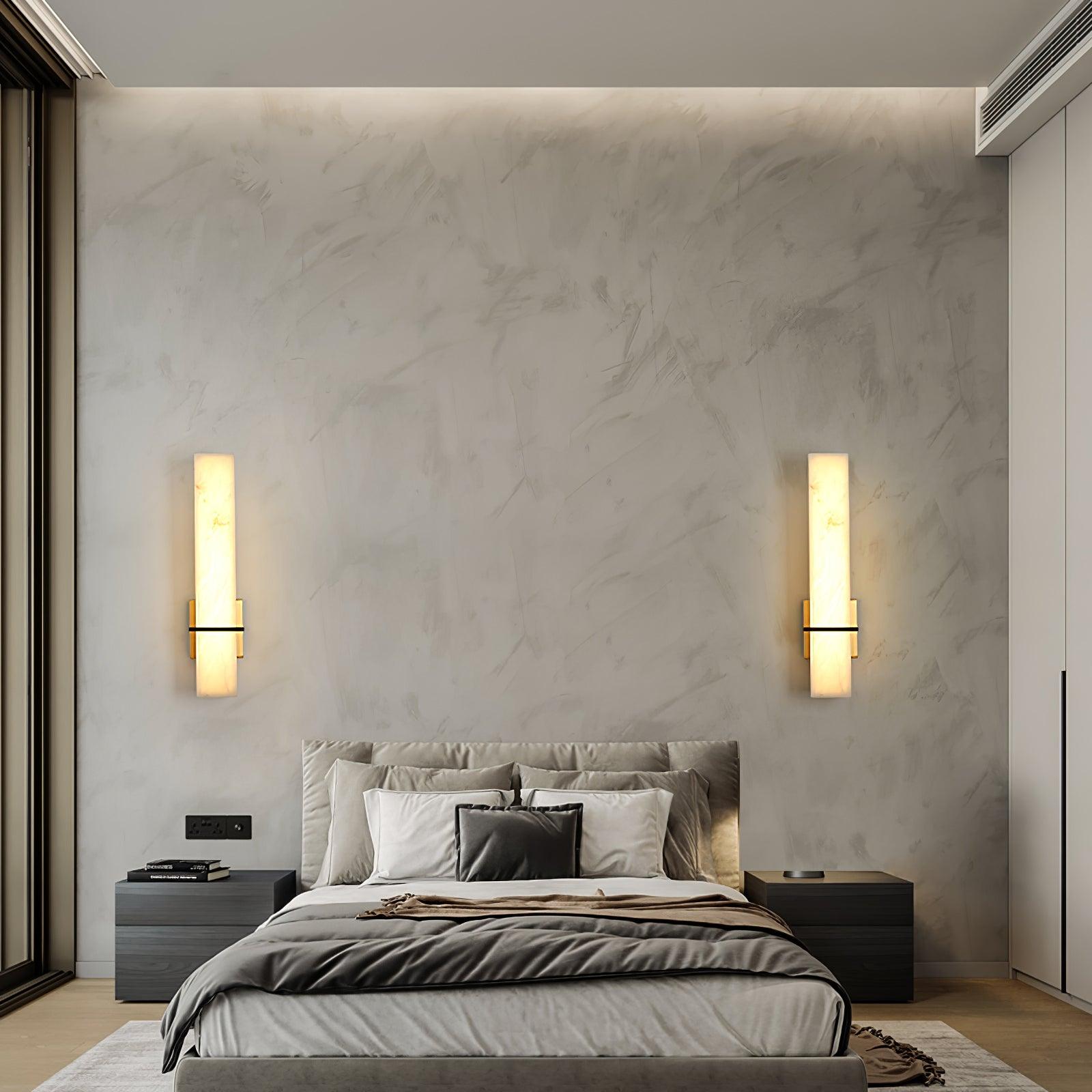 Almoran - Alabaster Brass LED Wall Lamp