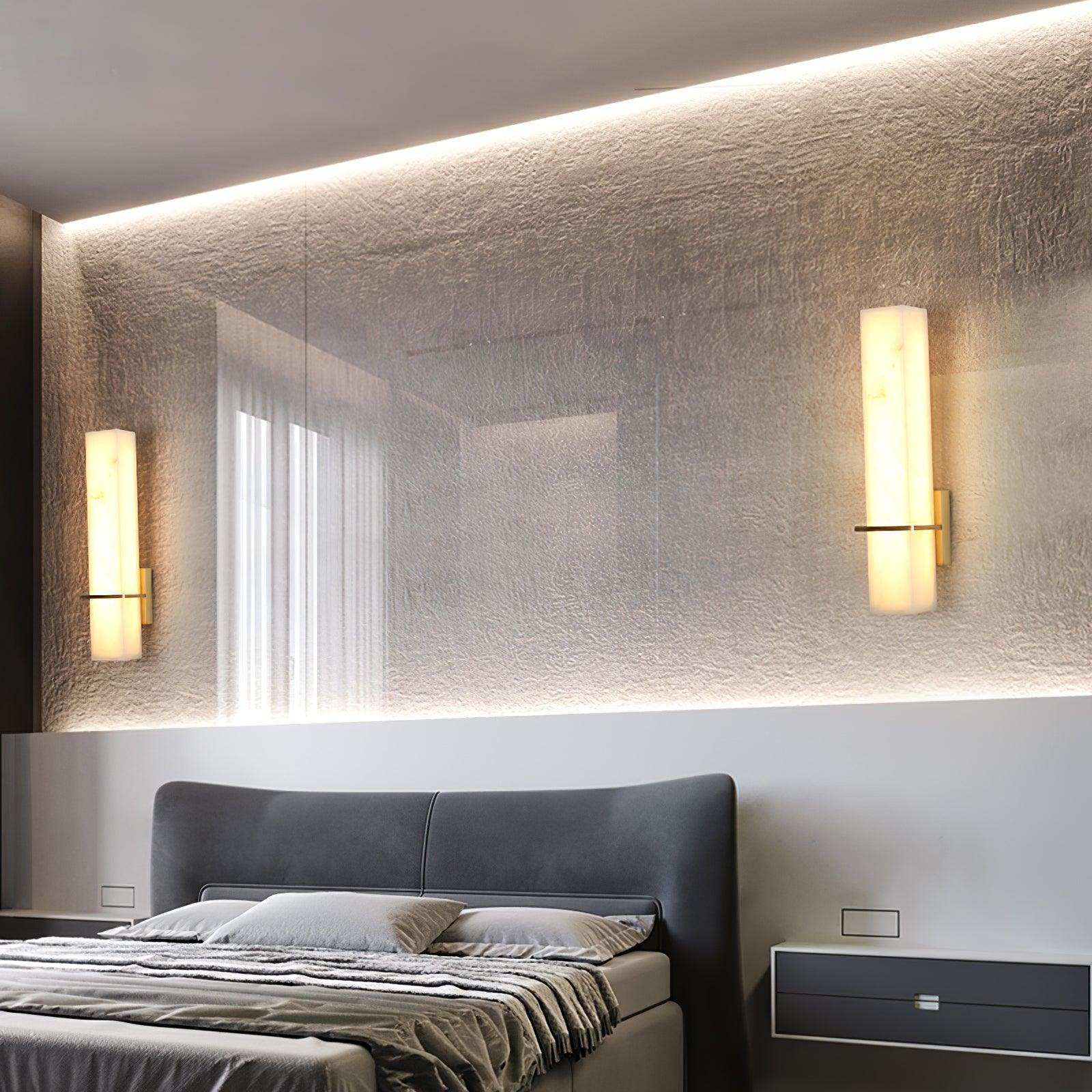 Almoran - Alabaster Brass LED Wall Lamp