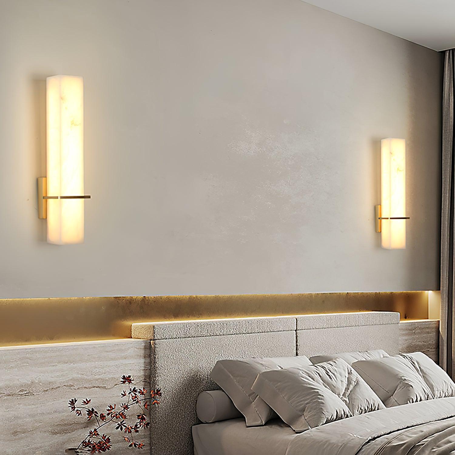 Almoran - Alabaster Brass LED Wall Lamp