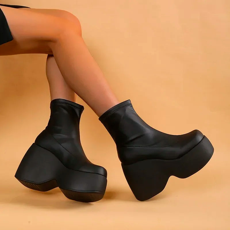 Milou - Elegante Platform Enkellaarzen