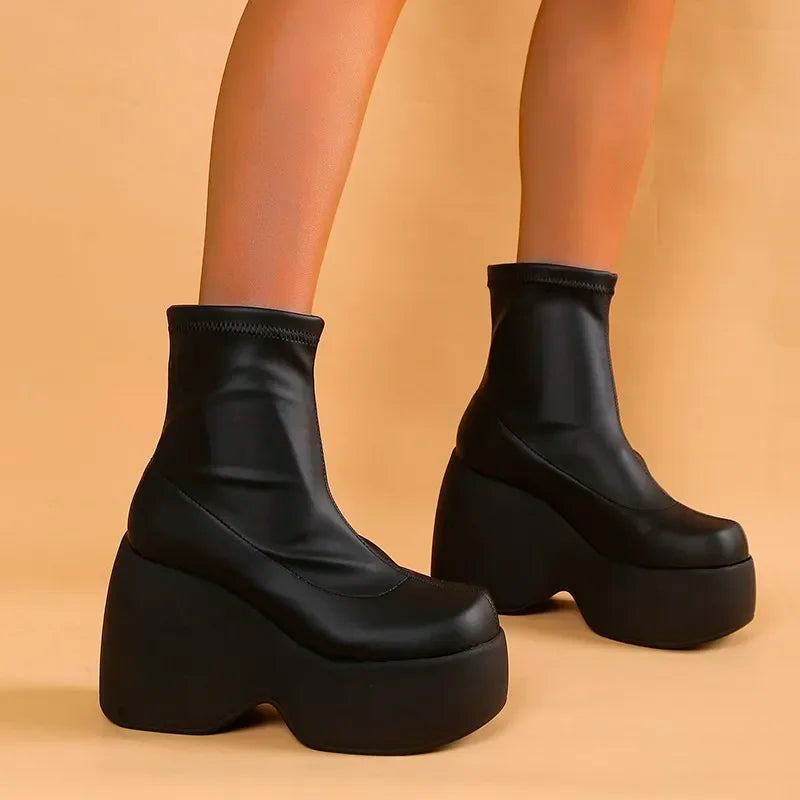 Milou - Elegante Platform Enkellaarzen