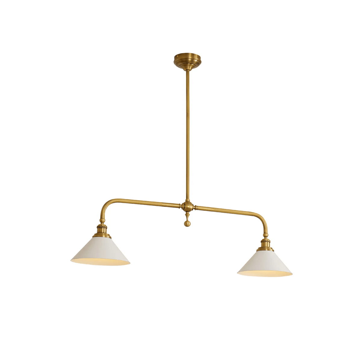 Lunabra – Brass and Ceramic Pendant Light with Adjustable Height