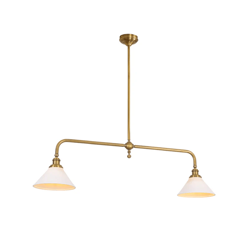Lunabra – Brass and Ceramic Pendant Light with Adjustable Height