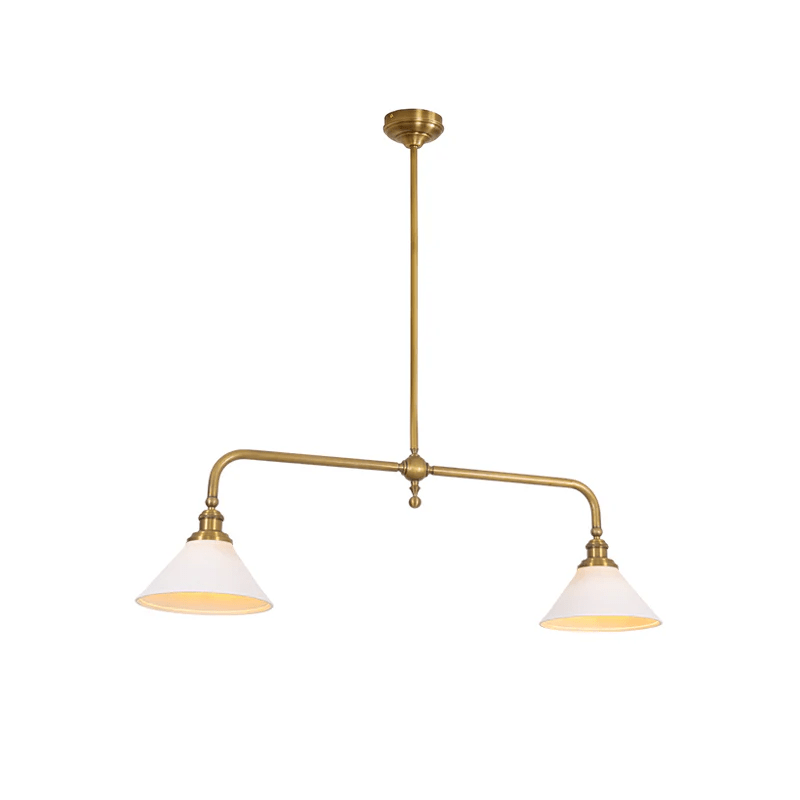 Lunabra – Brass and Ceramic Pendant Light with Adjustable Height