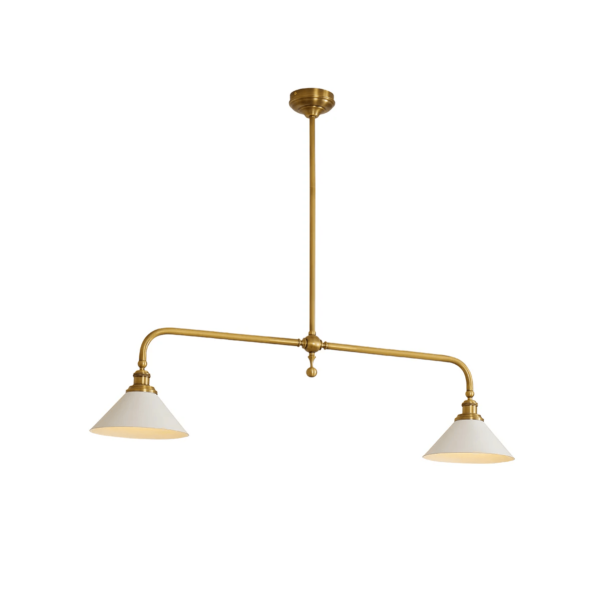 Lunabra – Brass and Ceramic Pendant Light with Adjustable Height