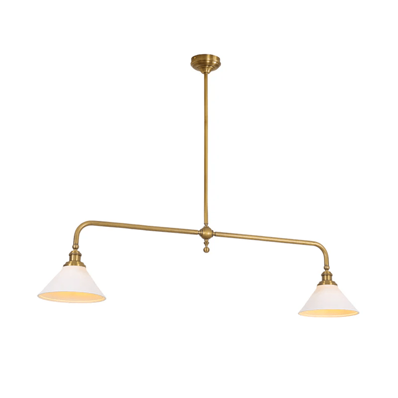 Lunabra – Brass and Ceramic Pendant Light with Adjustable Height