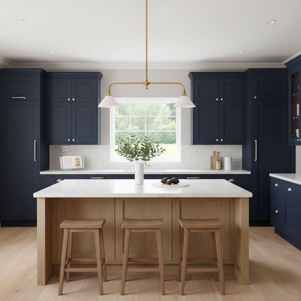 Lunabra – Brass and Ceramic Pendant Light with Adjustable Height