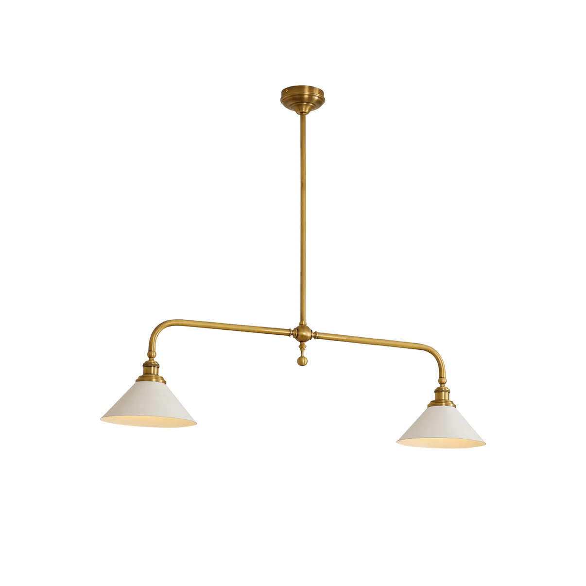 Lunabra – Brass and Ceramic Pendant Light with Adjustable Height