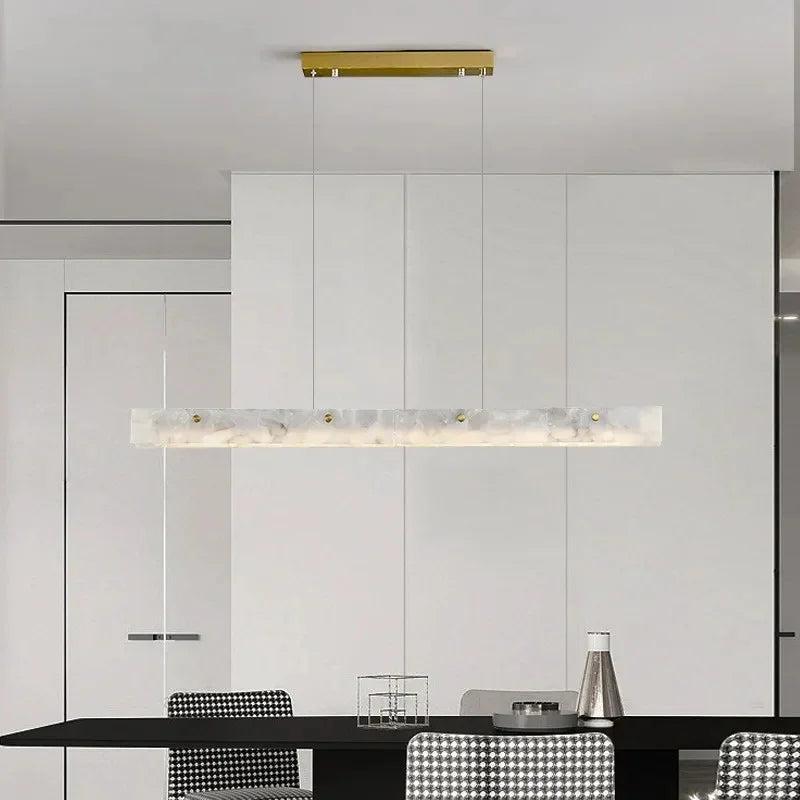 Celestia – Marble and Gold Pendant Light with Adjustable Height