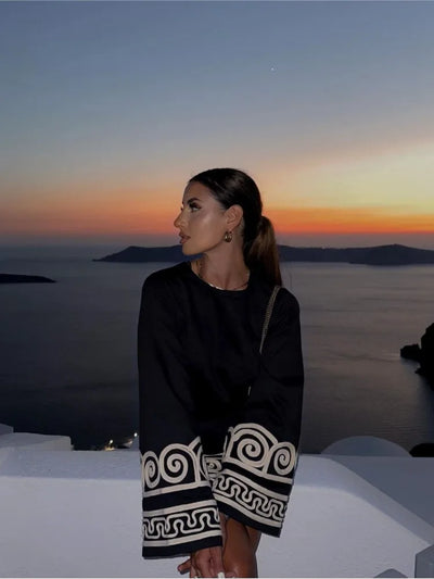 Braythe - Geborduurde Kaftan Jurk Voor Dames - Artistiek & Trendy