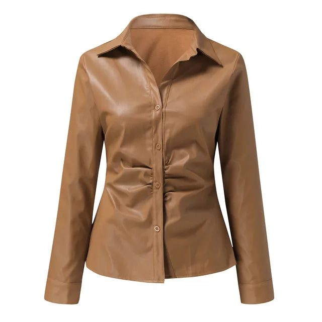 Jorien - Leather Blouse