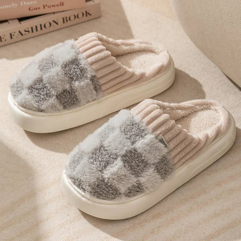 Everly - Cozy Plaid Slippers for Women