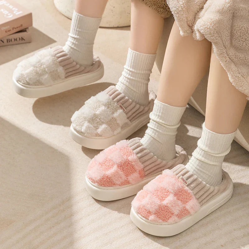 Everly - Cozy Plaid Slippers for Women