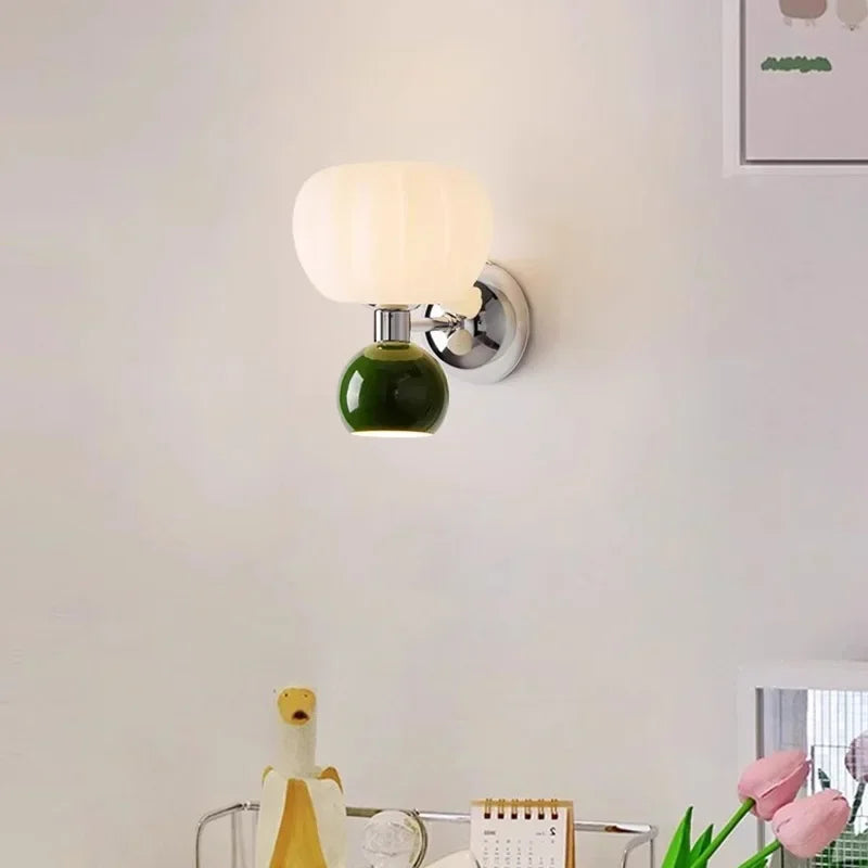 Melorien – Modern Glass Globe LED Wall Light 2 Light