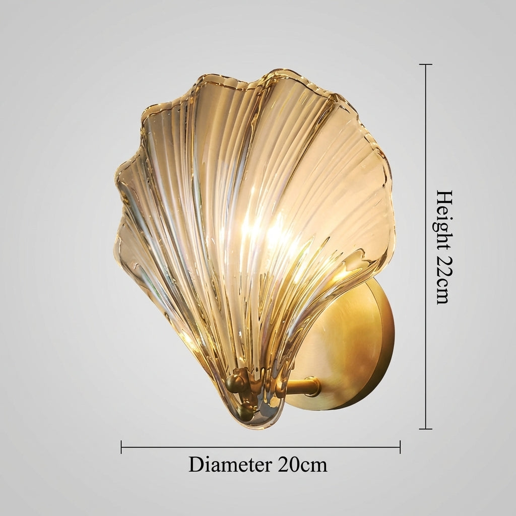 Brevian – Modern Iron Glass Shell LED Wall Light 1 Light