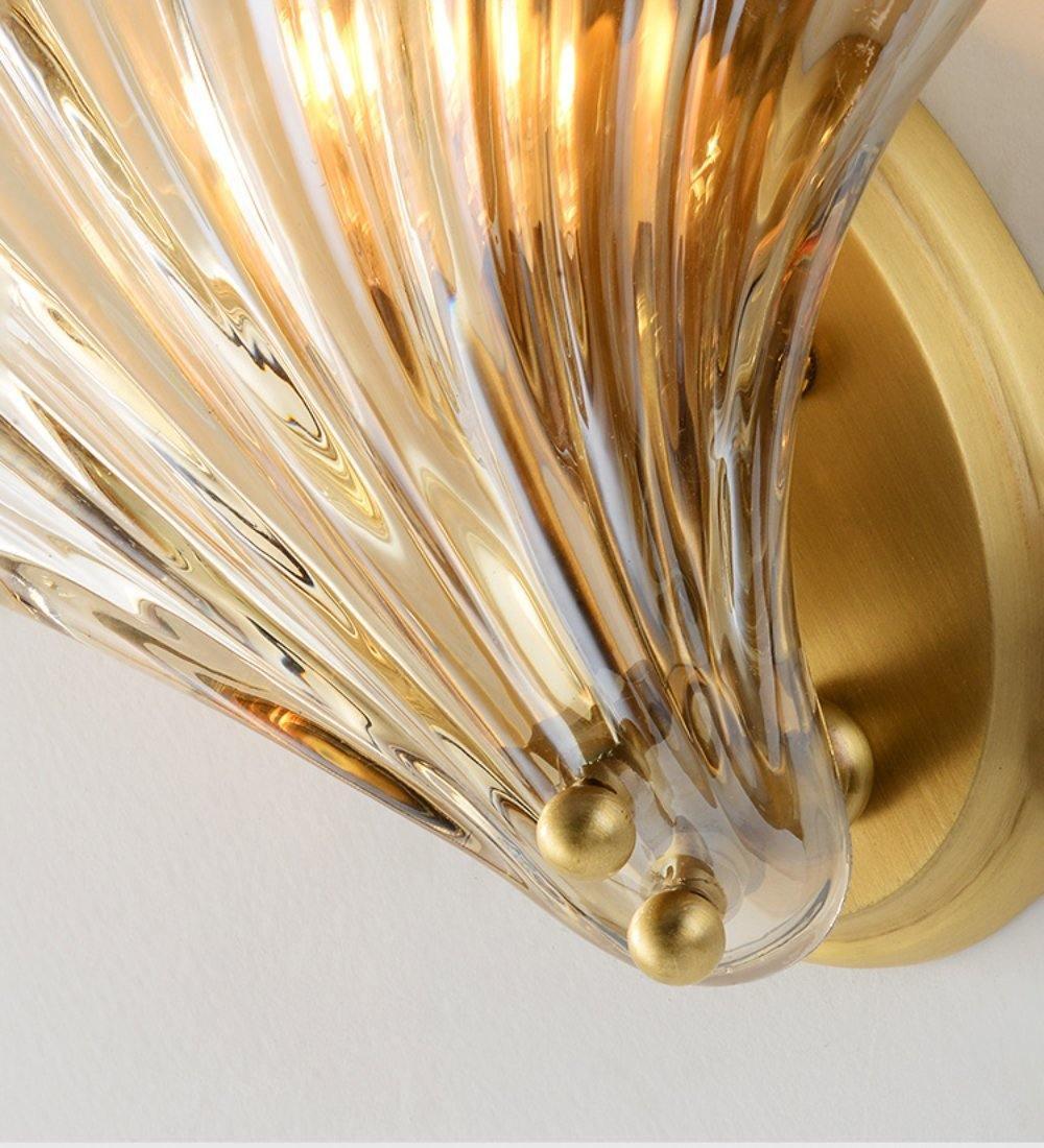 Brevian – Modern Iron Glass Shell LED Wall Light 1 Light