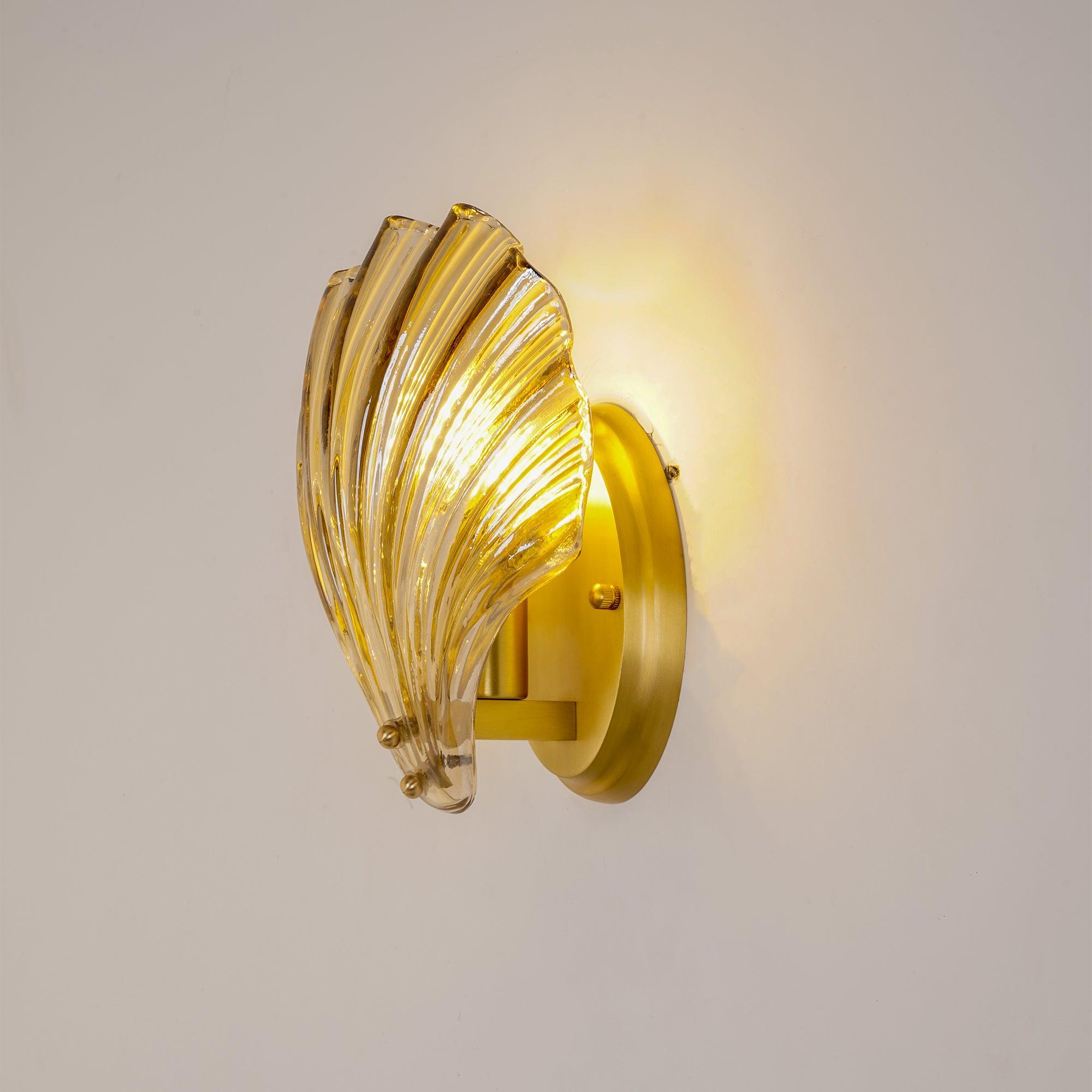 Brevian – Modern Iron Glass Shell LED Wall Light 1 Light